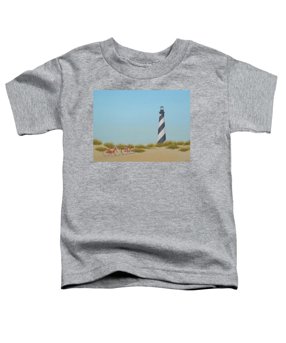 Cape Hatteras Toddler T-Shirt featuring the painting Arriving at Cape Hatteras by Phyllis Andrews