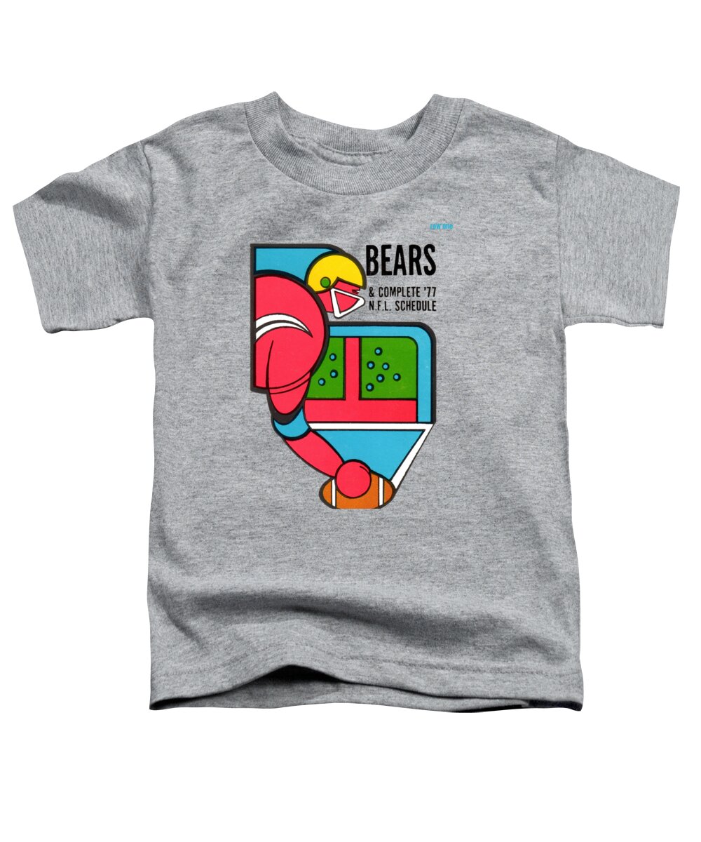 Chicago Toddler T-Shirt featuring the mixed media 1977 Chicago Bears NFL Schedule Art by Row One Brand