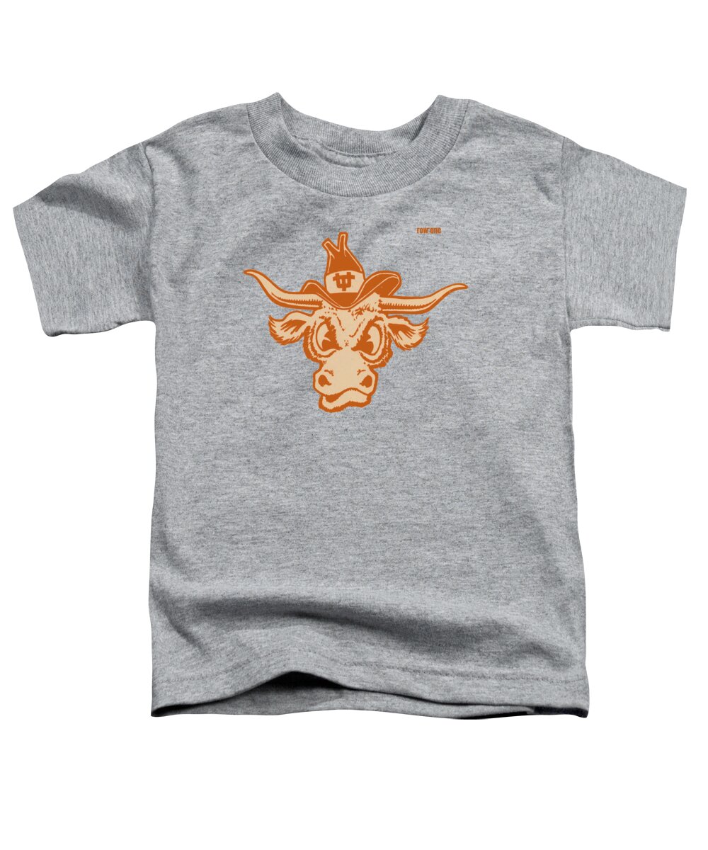 Texas Toddler T-Shirt featuring the mixed media 1950's Texas Longhorn Art by Row One Brand