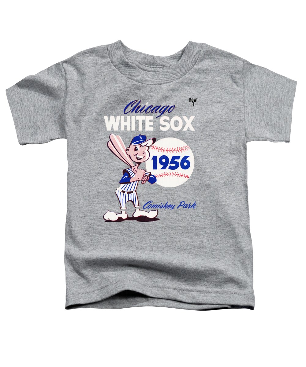 1956 Toddler T-Shirt featuring the mixed media 1956 Chicago White Sox Poster by Row One Brand