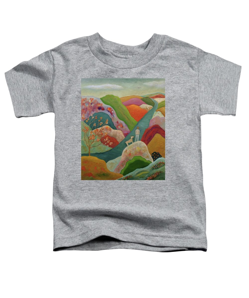 Man Toddler T-Shirt featuring the painting Till Our Moment Comes by Angeles M Pomata