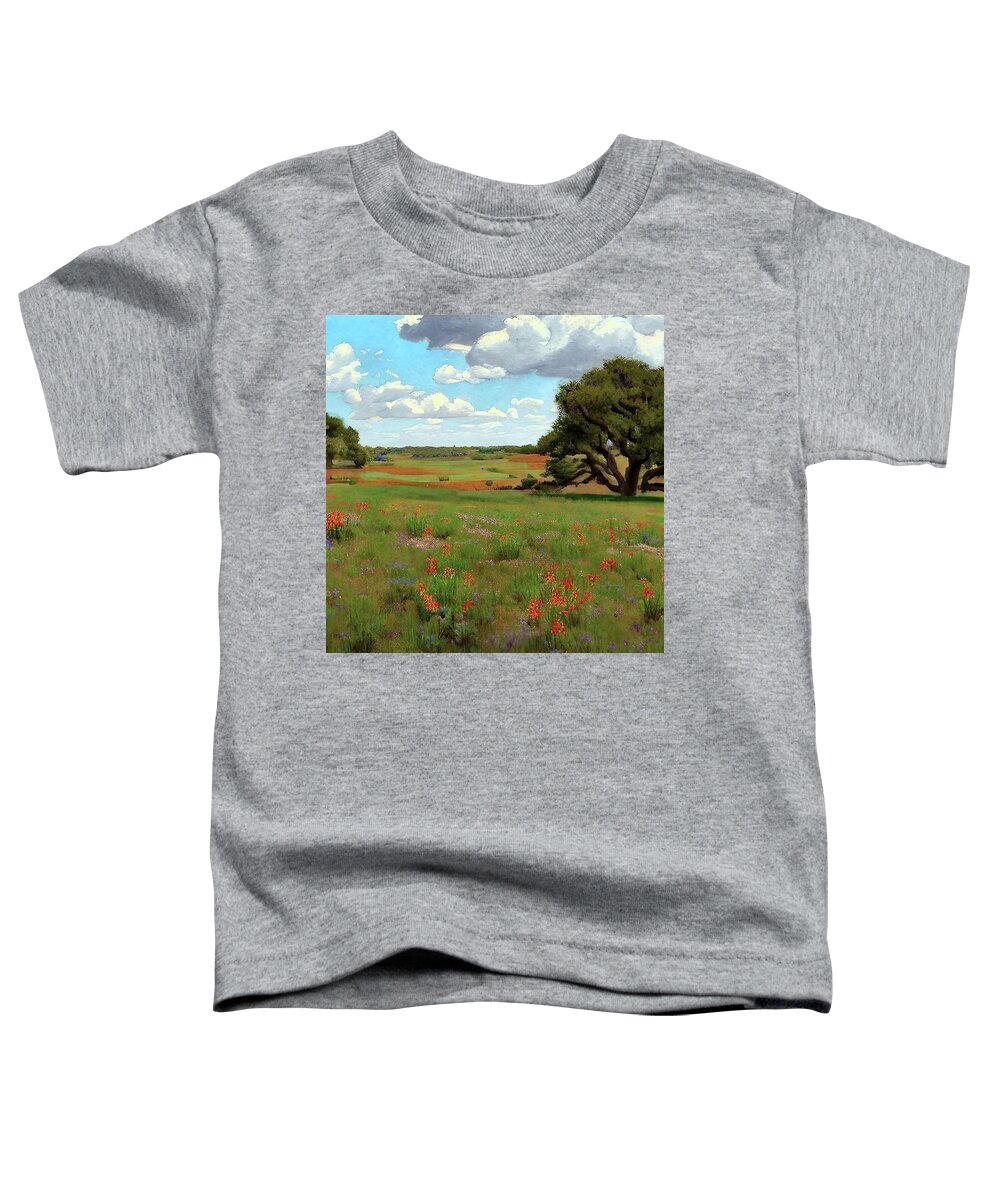 Landscape Toddler T-Shirt featuring the digital art Brazos River Valley by Stacey Mayer
