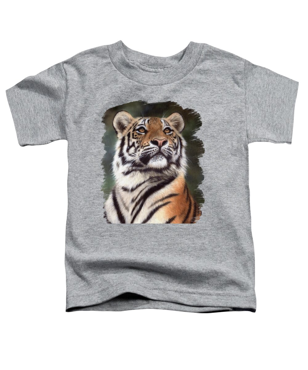 Tiger Toddler T-Shirt featuring the painting Tiger Painting by Rachel Stribbling