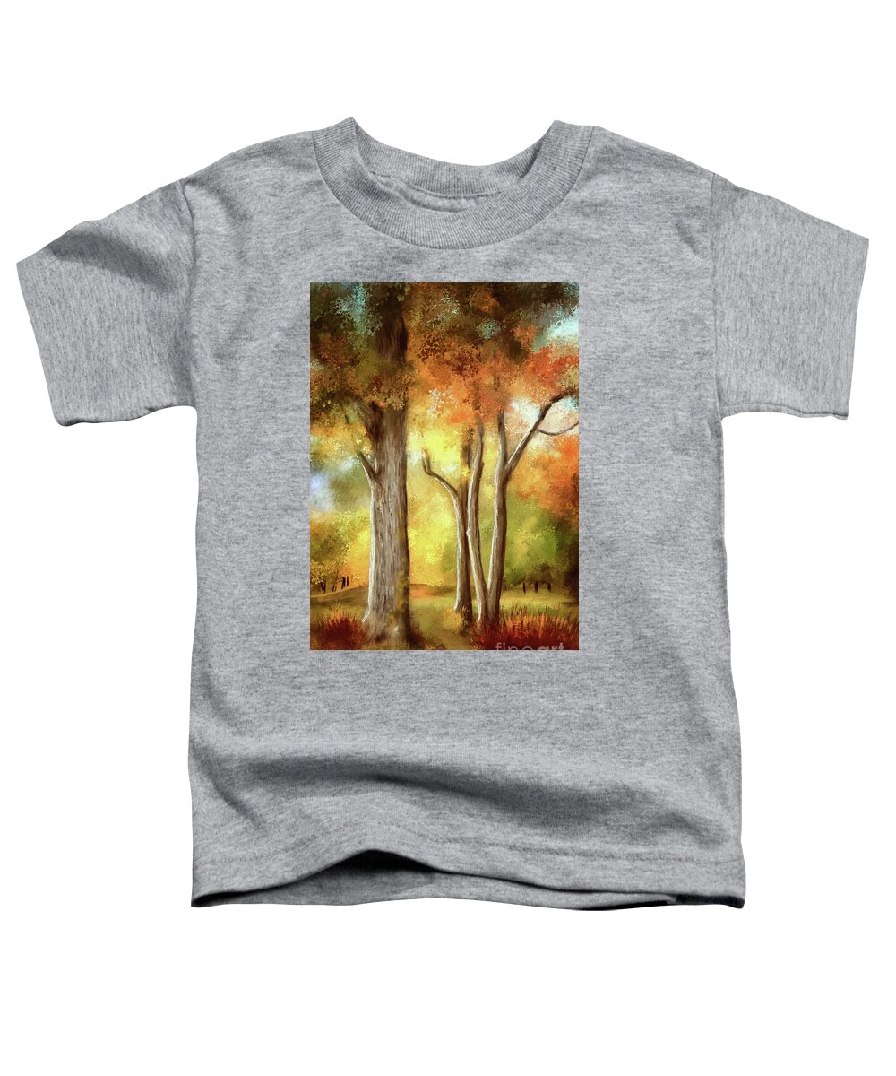 Autumn Toddler T-Shirt featuring the digital art Autumn's Fleeting Glory by Lois Bryan