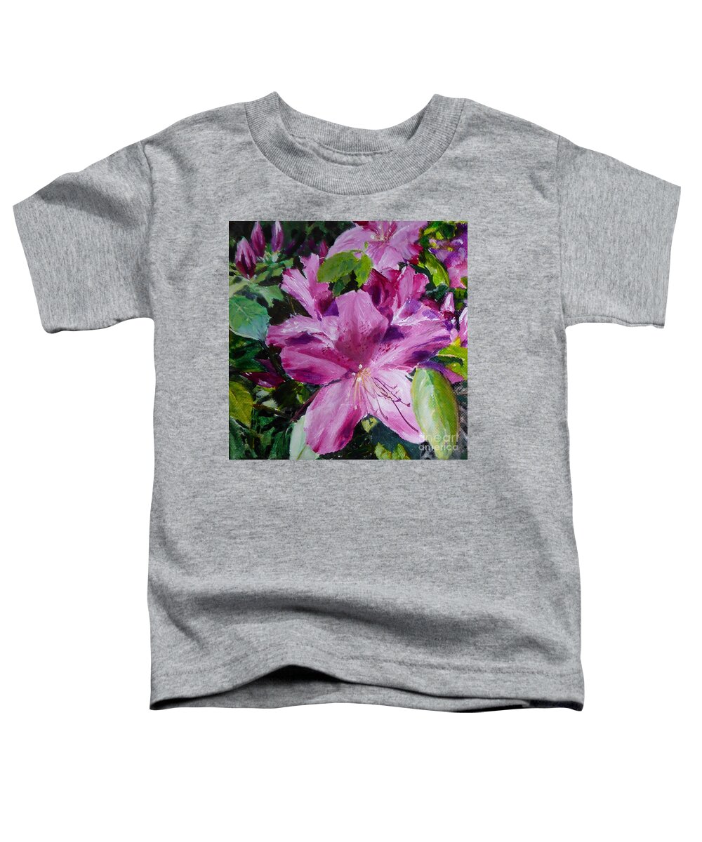 Flower Toddler T-Shirt featuring the painting Azaleas by Merana Cadorette