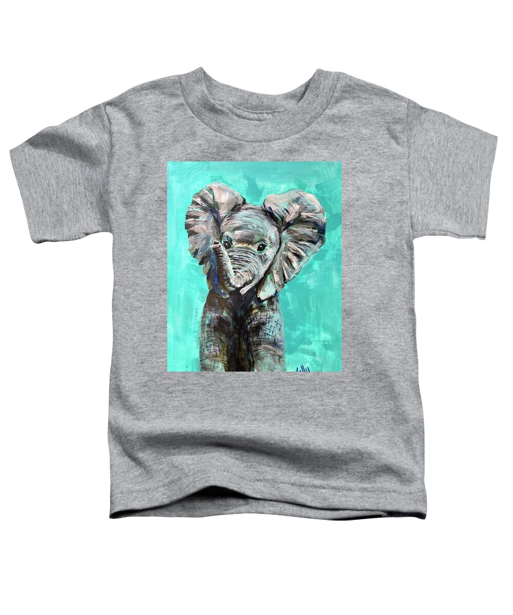 Elephant Toddler T-Shirt featuring the painting Baby Elephant by Kelly Smith