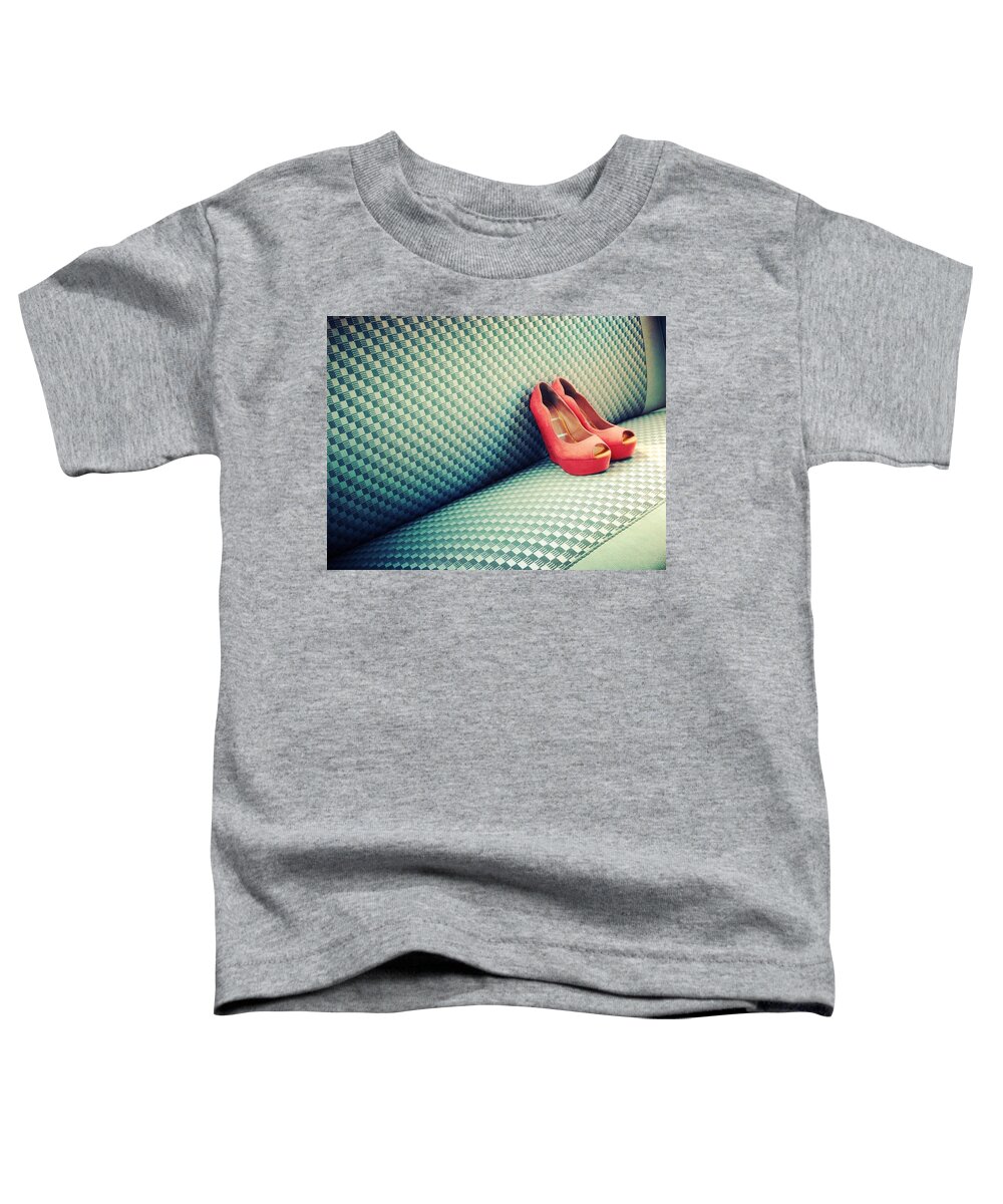Car Toddler T-Shirt featuring the photograph Backseat Shoes by Nickleen Mosher