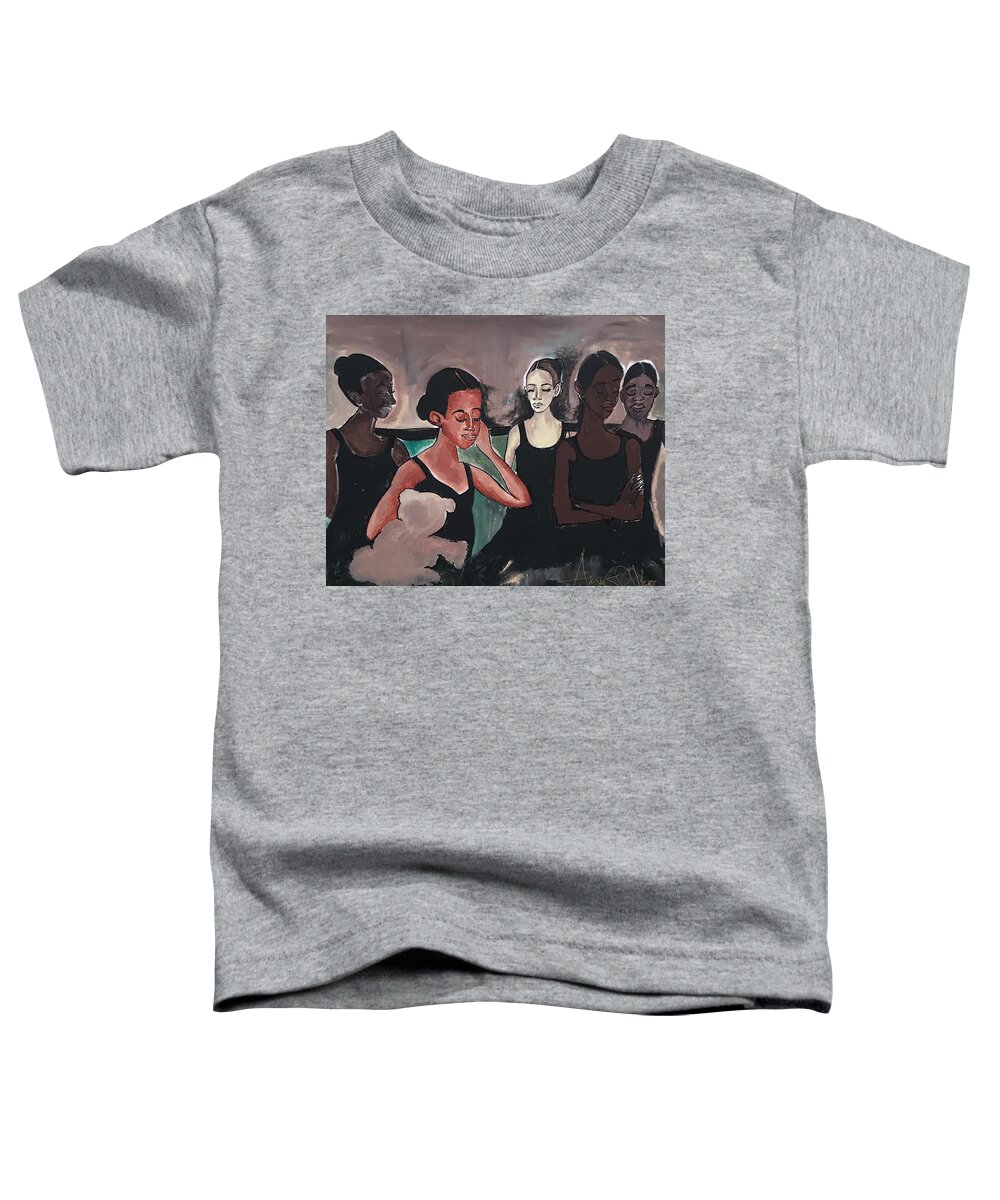  Toddler T-Shirt featuring the painting Backstage by Angie ONeal