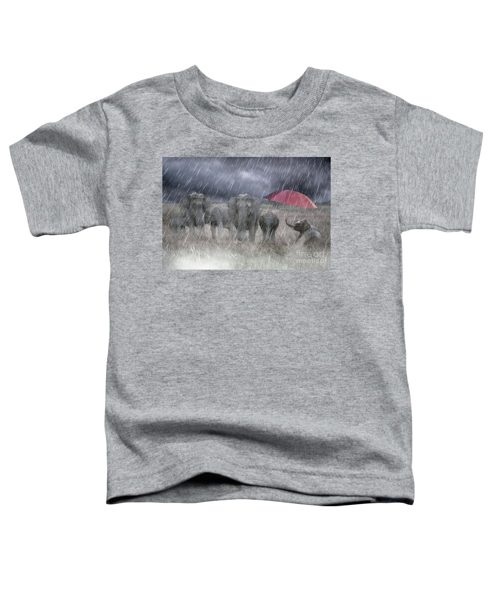 Elephant Toddler T-Shirt featuring the mixed media Be Different by Ed Taylor