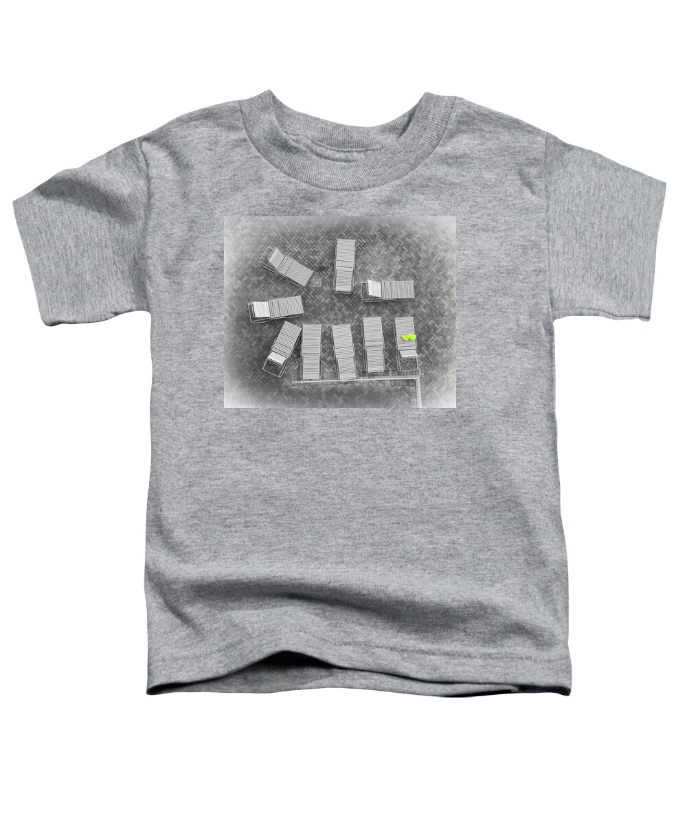 Beach Toddler T-Shirt featuring the photograph Beach Chairs from Above by James C Richardson