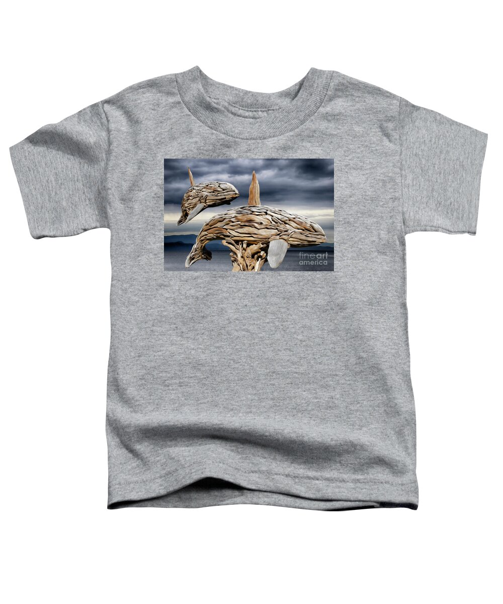 Sculpture Toddler T-Shirt featuring the photograph Beach Driftwood Art 15 by Bob Christopher