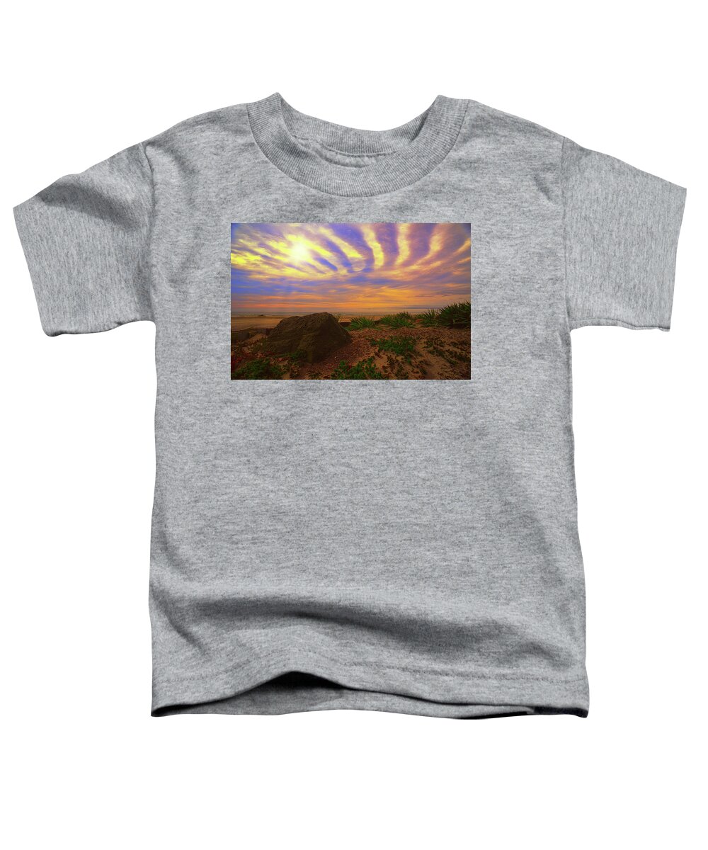 Seashore Toddler T-Shirt featuring the photograph Beach inan odd light by Paul Ross