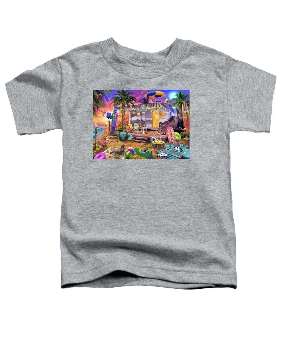 Beach Painting Toddler T-Shirt featuring the painting Beach Vacation by Jeff Haynie