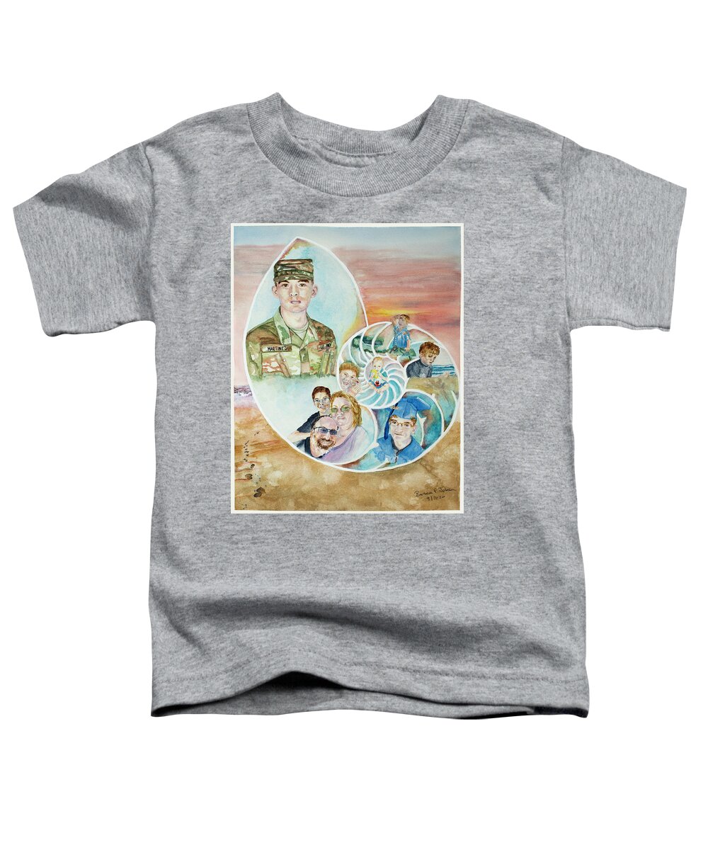 Nautilus Toddler T-Shirt featuring the painting Becoming Dylan by Barbara F Johnson