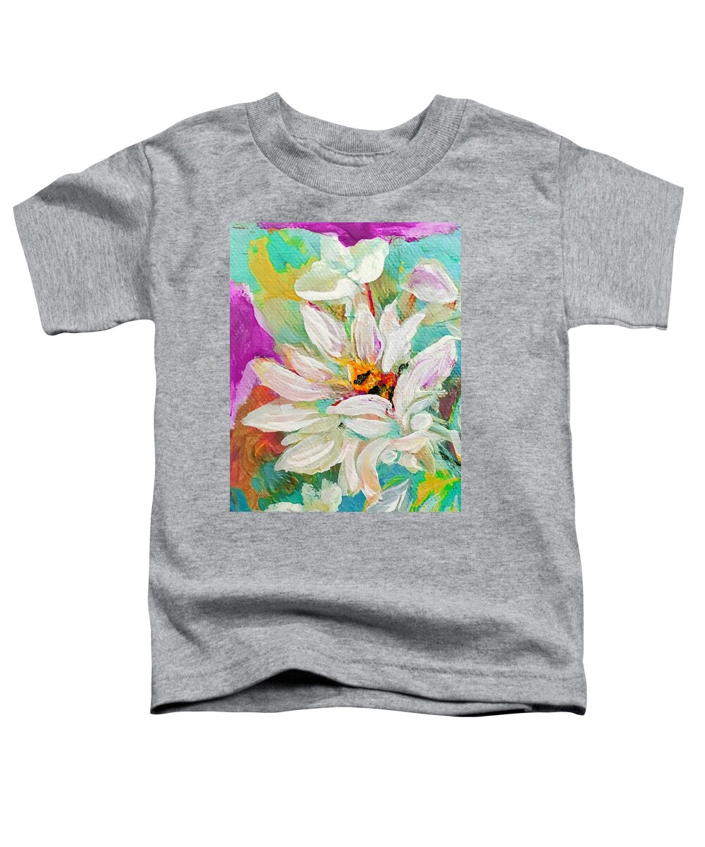 Bees Toddler T-Shirt featuring the painting Bees and Flowers And Leaves by Lisa Kaiser
