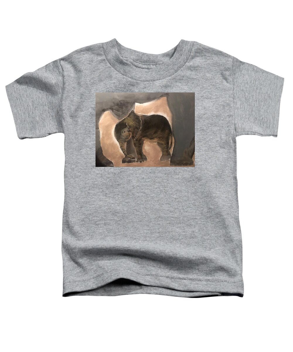  Toddler T-Shirt featuring the mixed media Big/Small by Angie ONeal