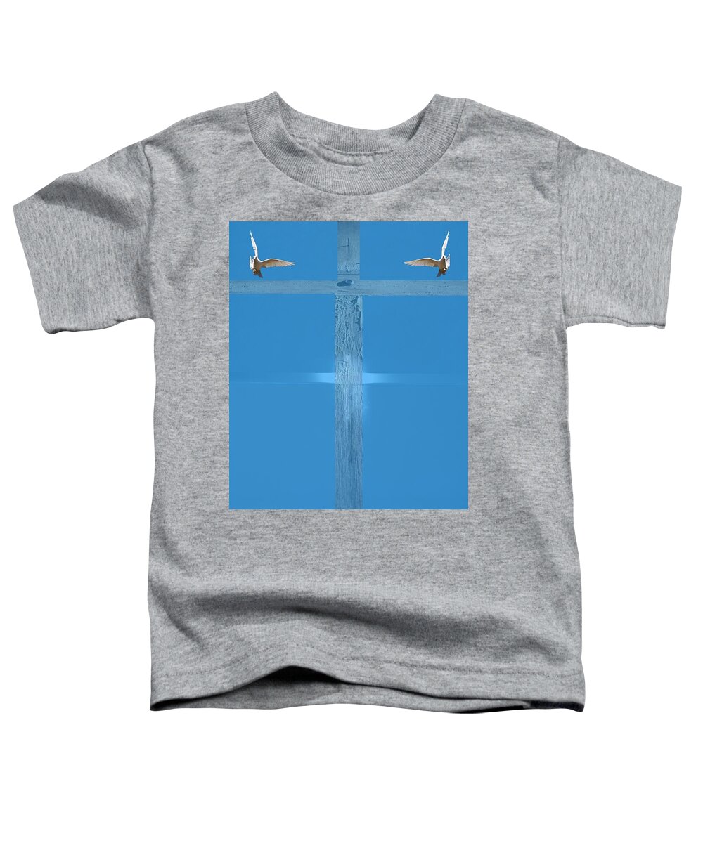 Digital Painting Toddler T-Shirt featuring the photograph Blue Cross P6010015 by Richard Thomas