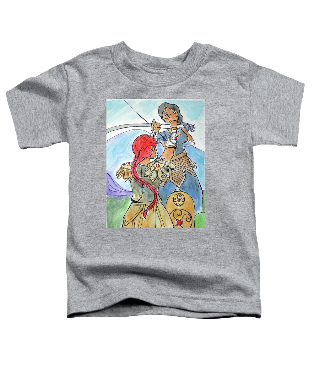 Boudicca Toddler T-Shirt featuring the painting Boudicca by Loretta Nash