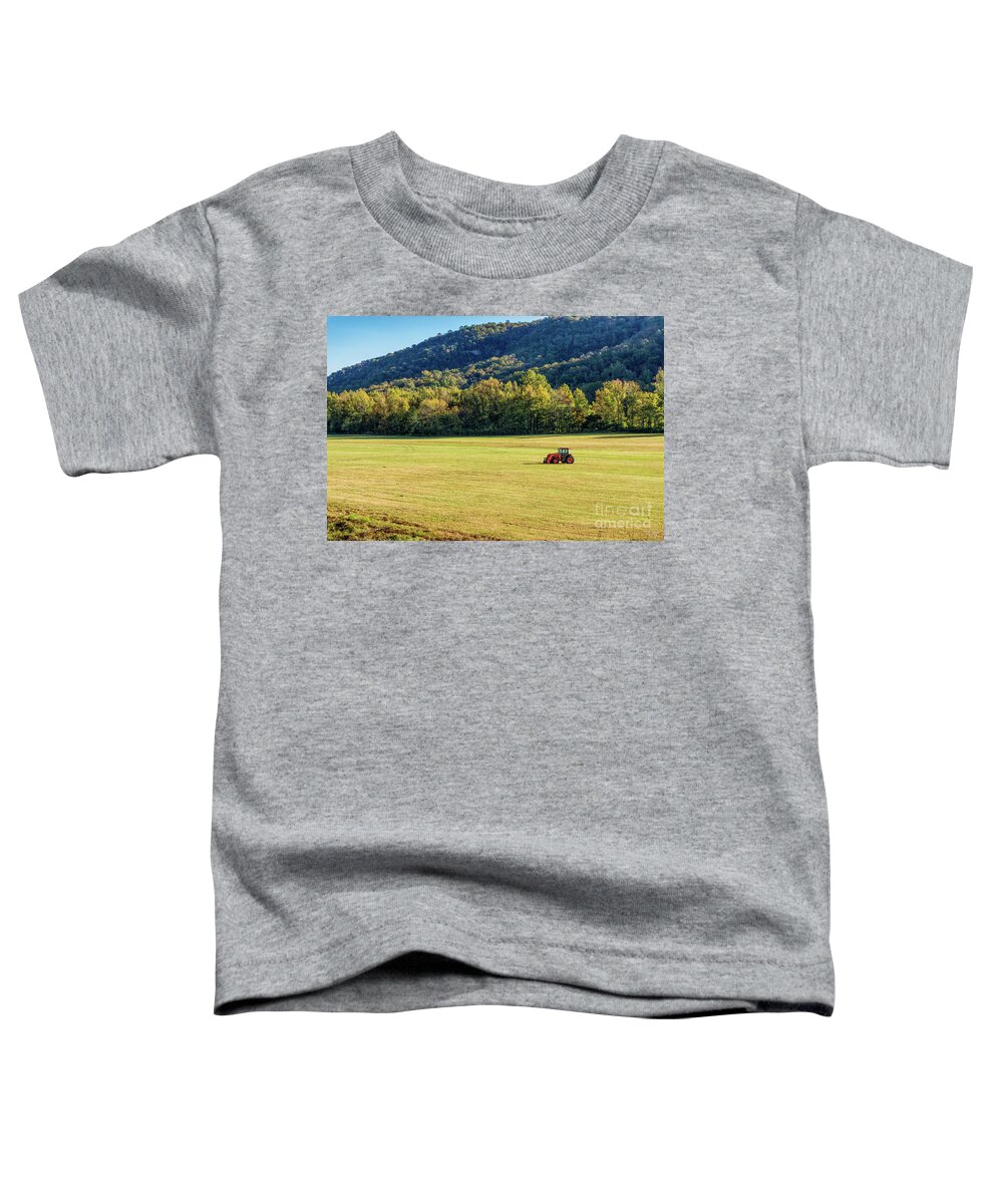 Tractor Toddler T-Shirt featuring the photograph Boxley Valley Tractor Landscape by Jennifer White