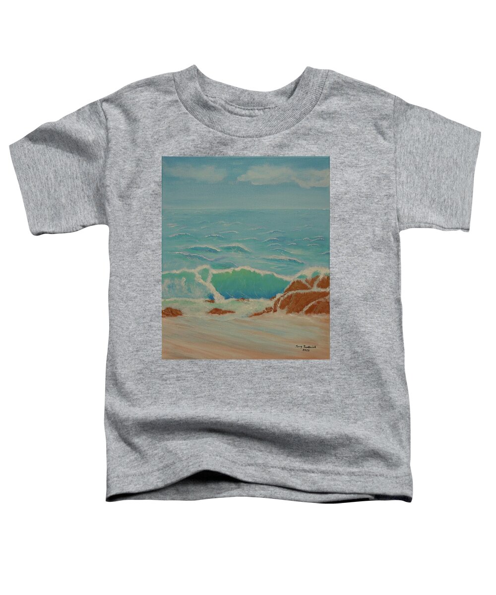 Seascape Toddler T-Shirt featuring the painting Breakers by Terry Frederick