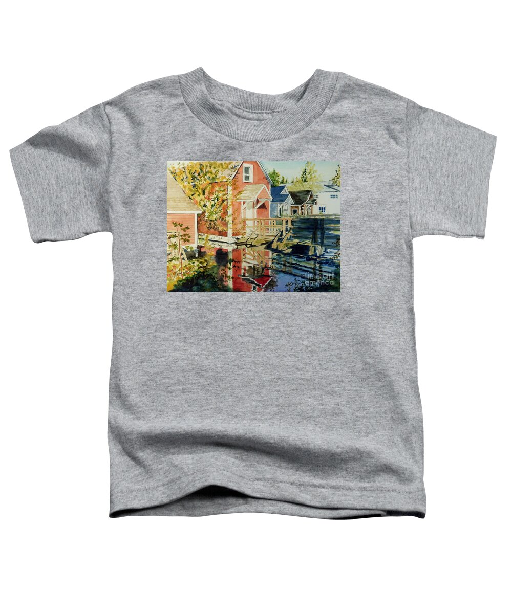 Sun Toddler T-Shirt featuring the painting Britannia Shipyards by Sonia Mocnik