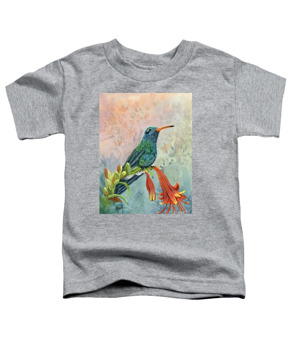 Broad-billed Hummingbird Toddler T-Shirt featuring the painting Broad-billed Hummingbird by Marilyn Smith