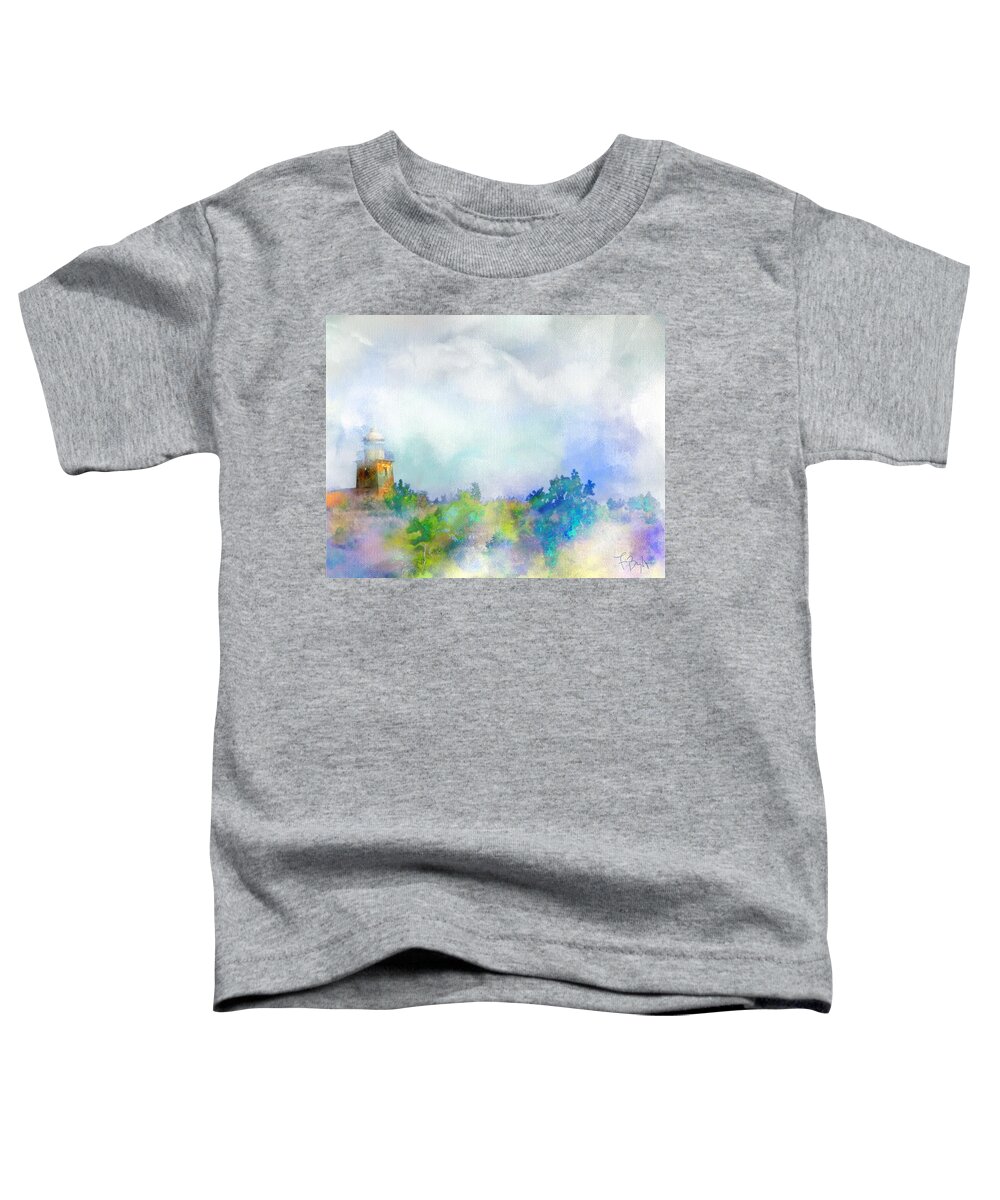 Ipad Painting Toddler T-Shirt featuring the digital art Buck Island Lighthouse by Frank Bright