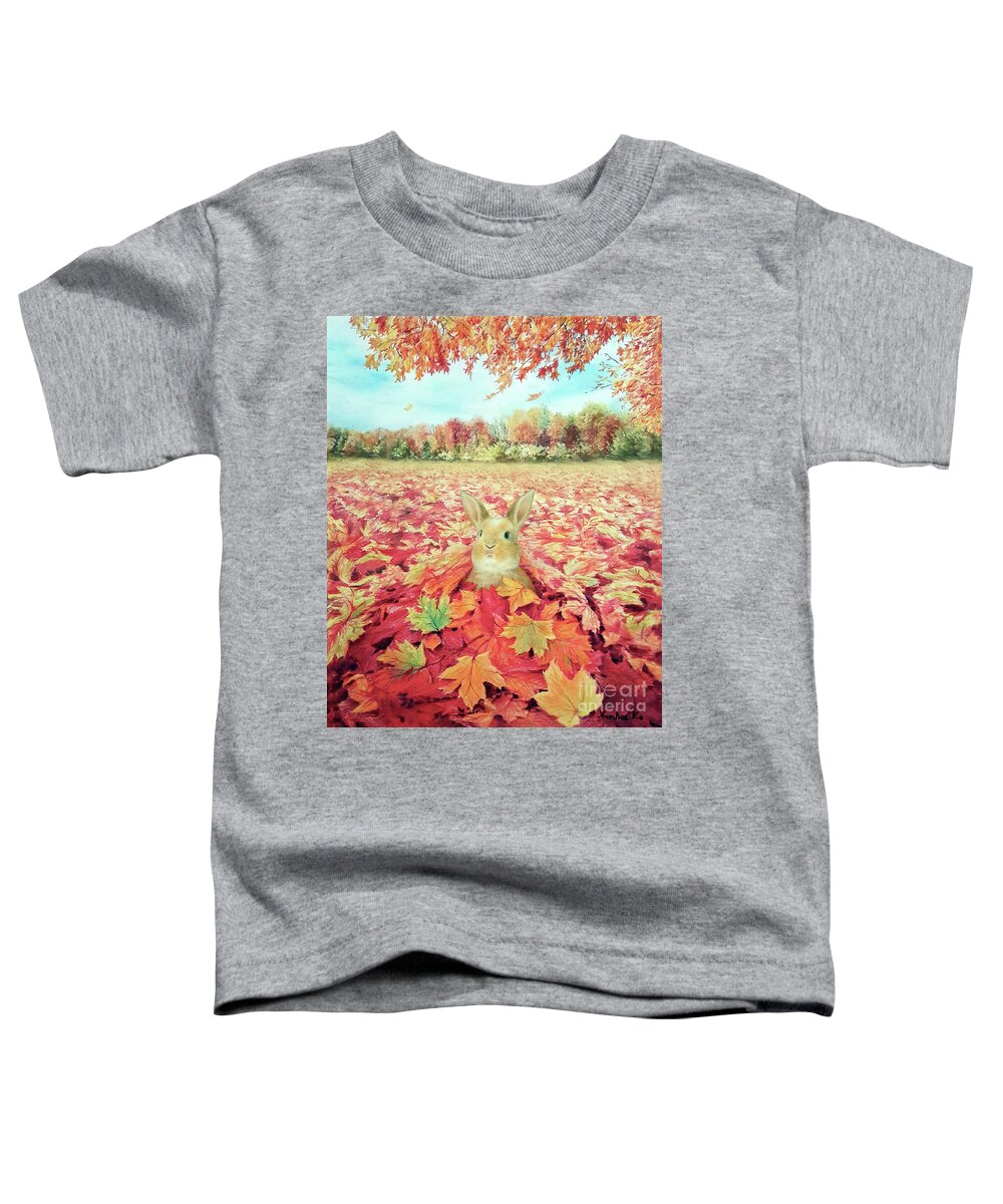 Autumn Toddler T-Shirt featuring the pastel Buried in Autumn Blessings  by Yoonhee Ko
