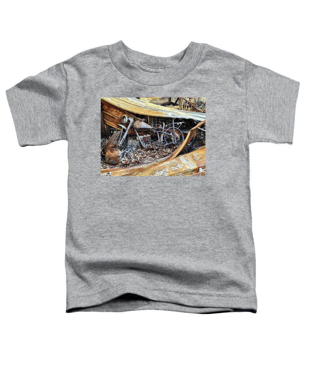 Motorbike Toddler T-Shirt featuring the photograph Burnt BSA Bantam Motorbike by Steven Ralser