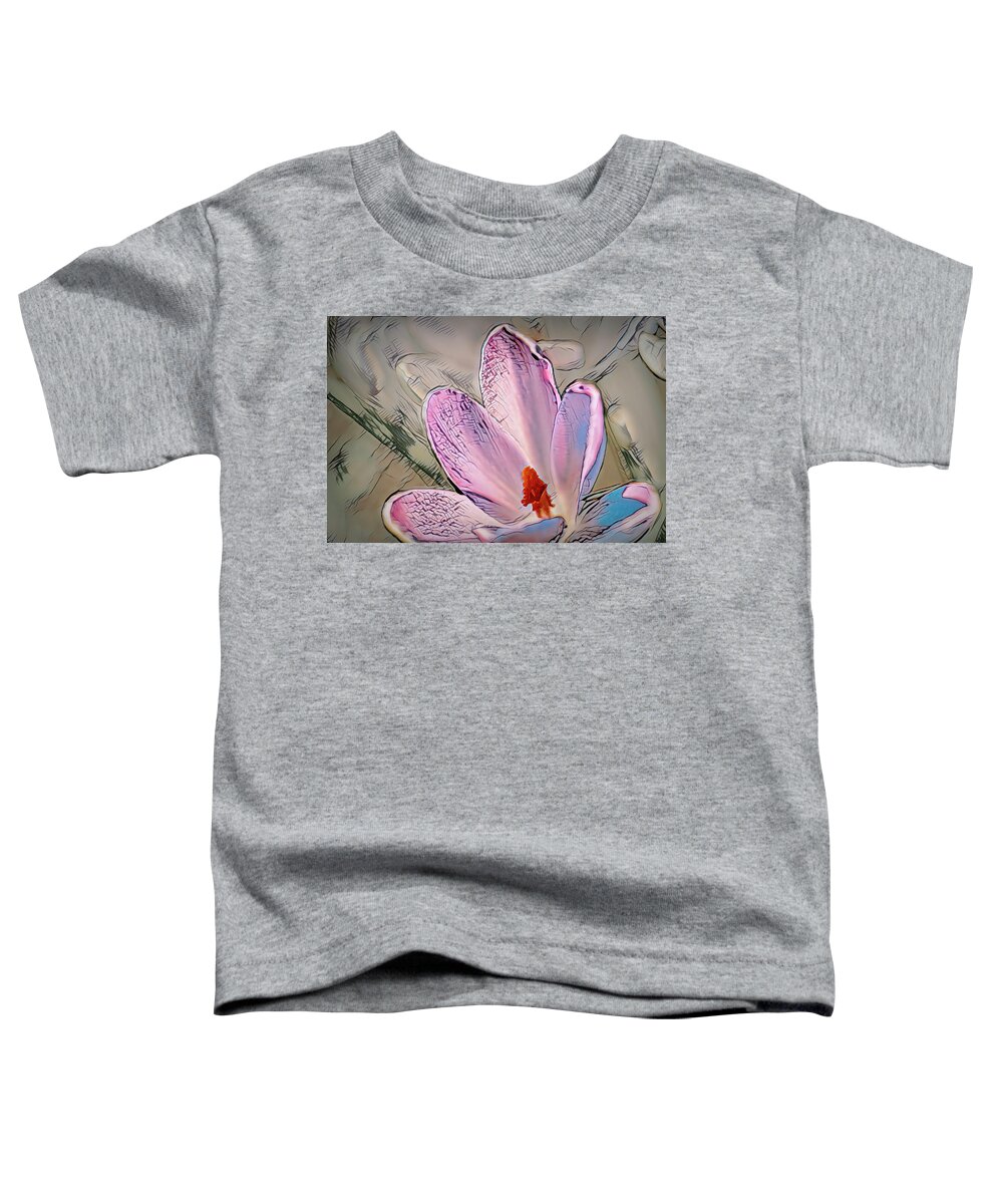 Abstract Toddler T-Shirt featuring the photograph Burnt Crocus by Robert Potts