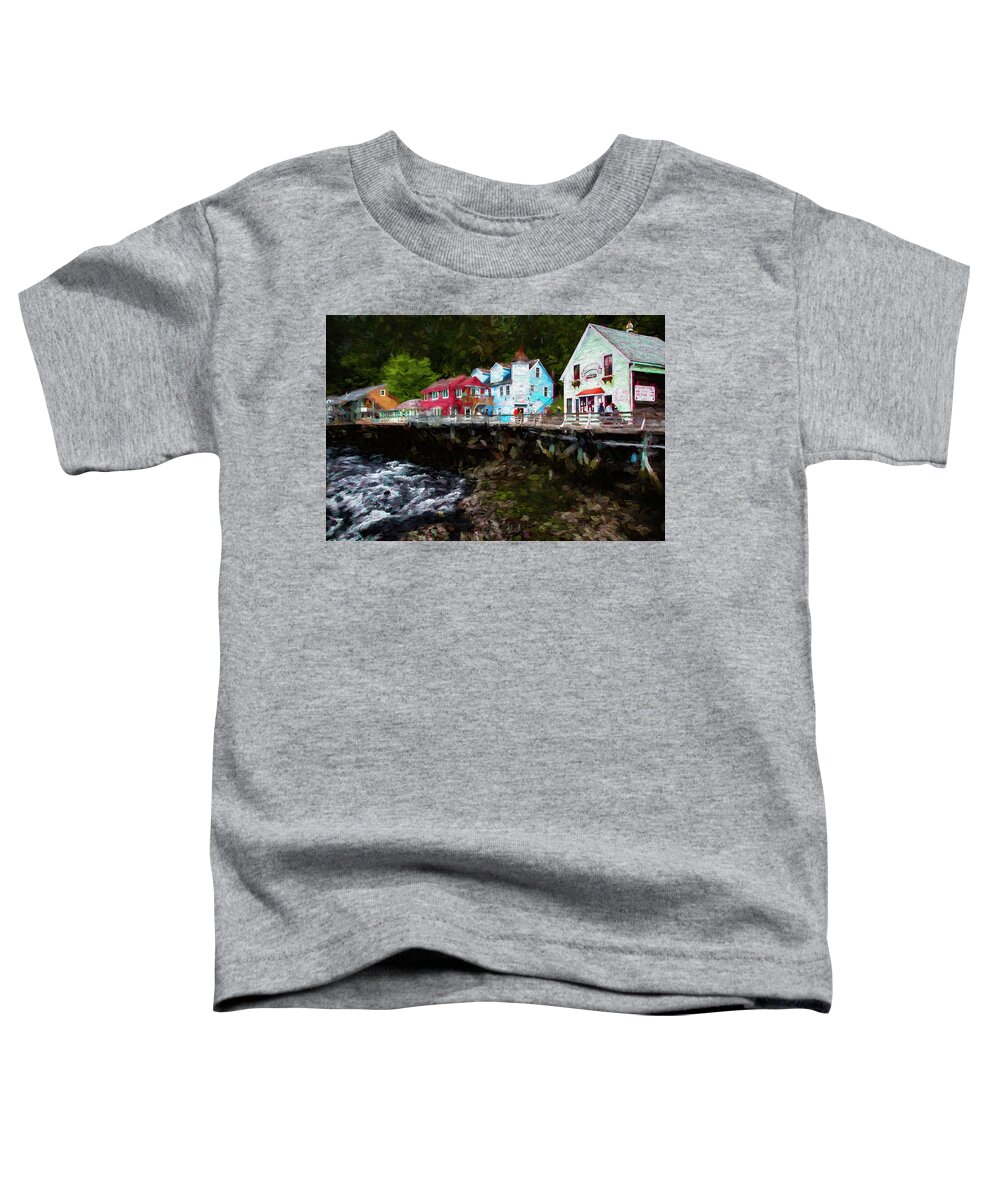 2016 Toddler T-Shirt featuring the digital art By the Ketchikan River by Bruce Bonnett