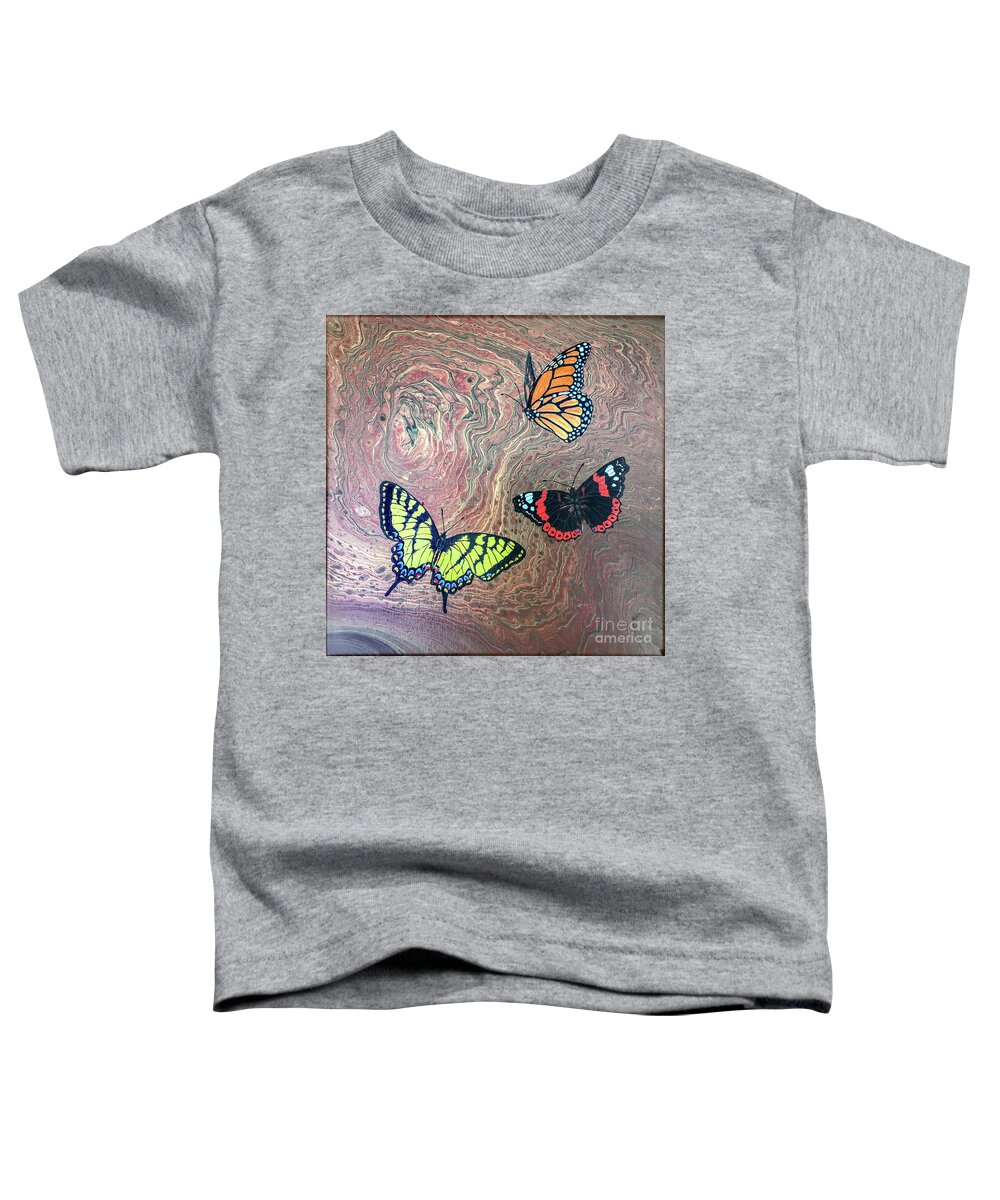 Butterflies Toddler T-Shirt featuring the painting California Butterflies by Lucy Arnold