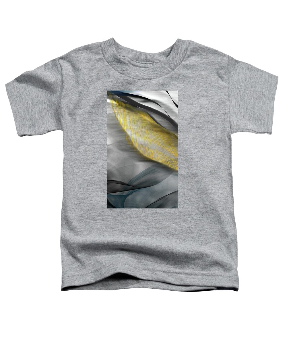 Turquoise Art Toddler T-Shirt featuring the painting Calming Rays - Turquoise And Black Gray Abstract Art by Lourry Legarde