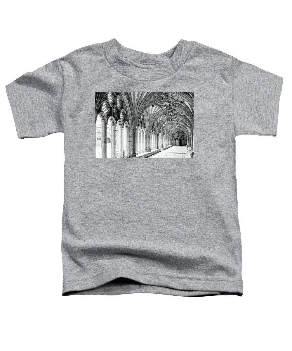 Landmark Toddler T-Shirt featuring the photograph Canterbury Cathedral Cloisters 4 by Shirley Mitchell