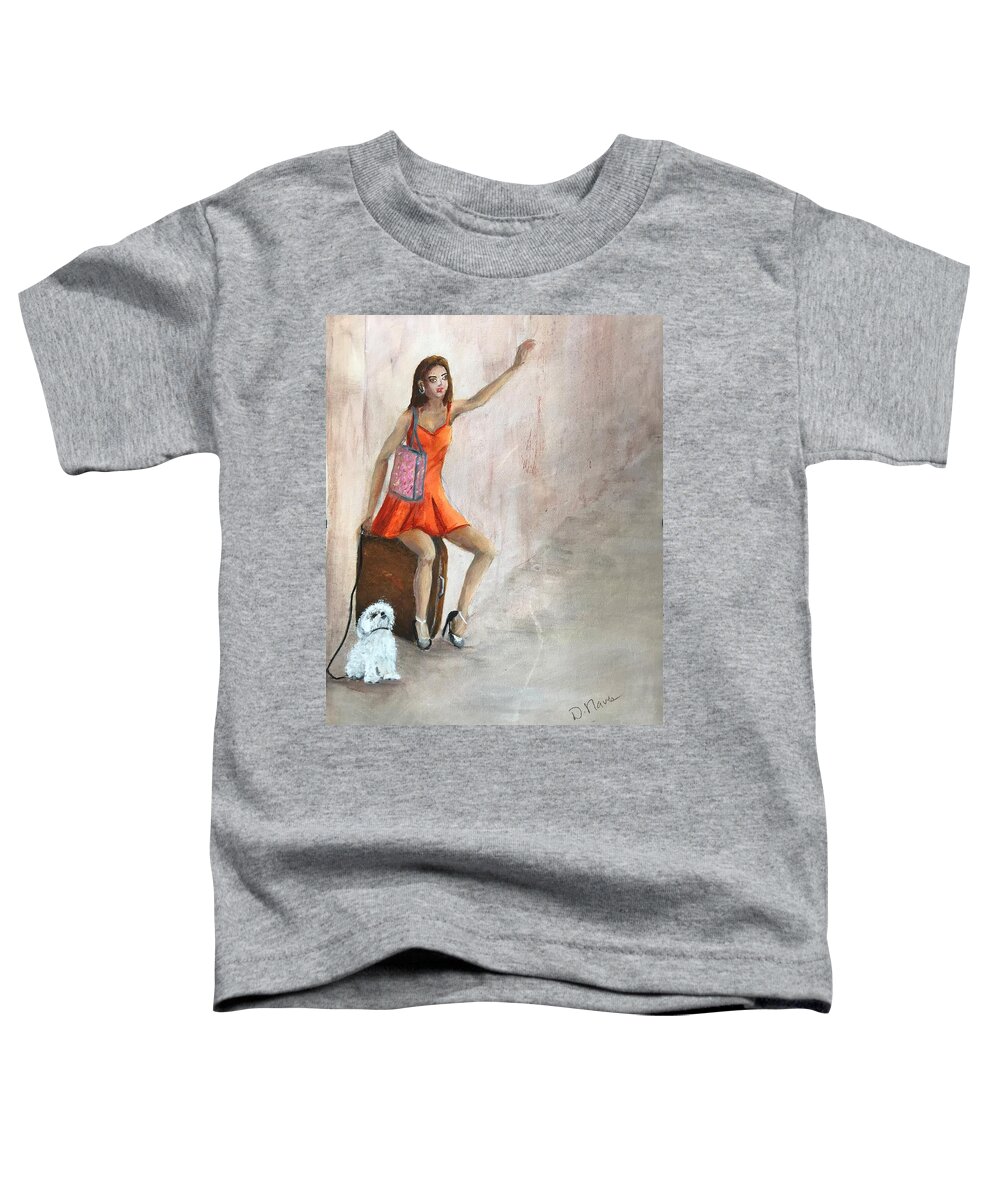 Captivating Toddler T-Shirt featuring the painting Captivating Lady #5 by Deborah Naves