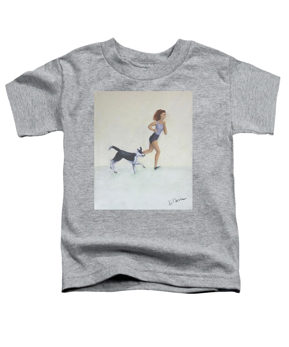 Dog Toddler T-Shirt featuring the painting Captivating Lady 6 by Deborah Naves