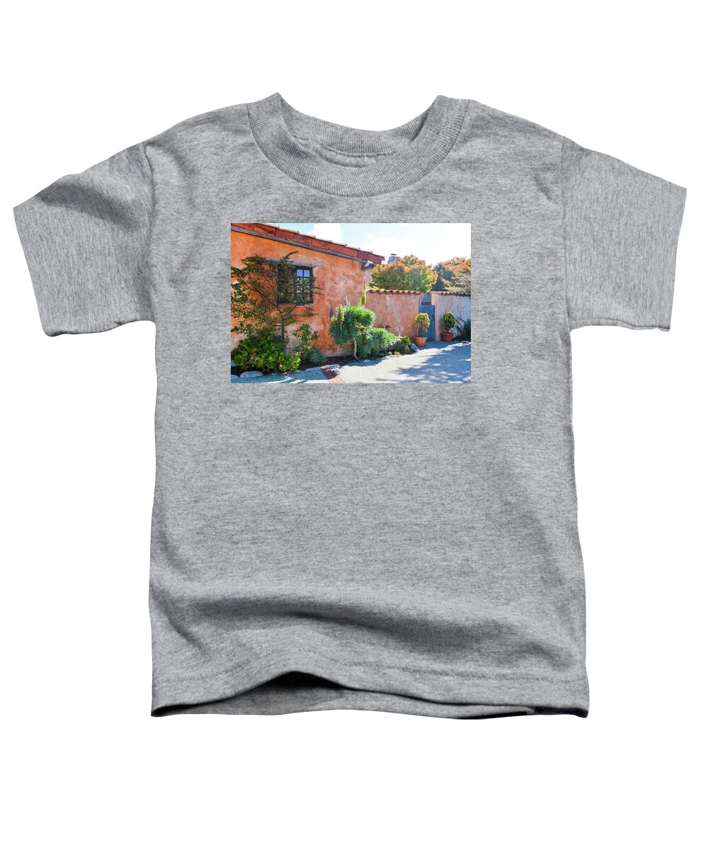 Carmel Mission Toddler T-Shirt featuring the photograph Carmel Mission Garden by Kyle Hanson