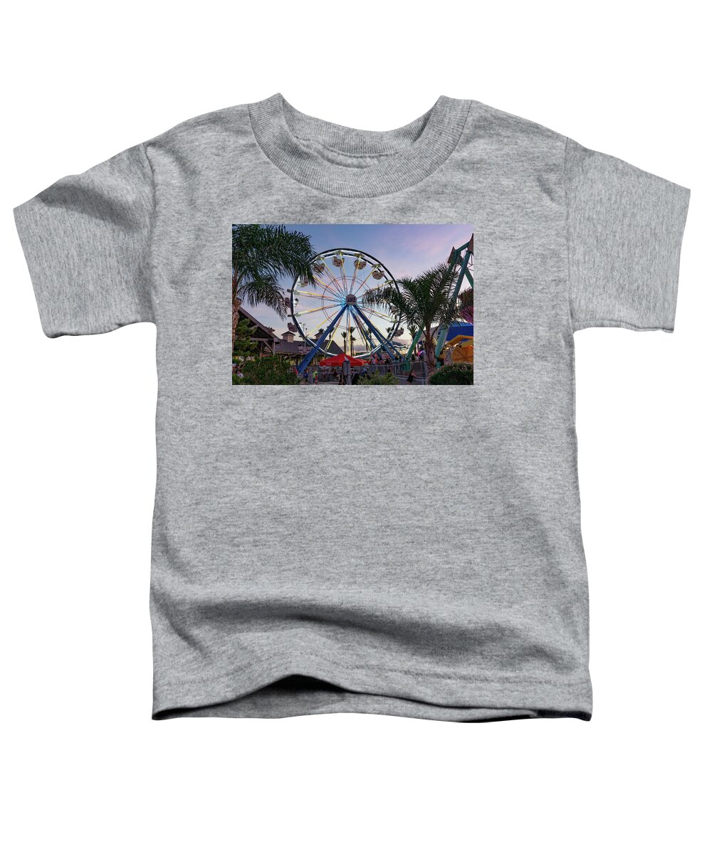 Boardwalk Toddler T-Shirt featuring the photograph Carnival at Kemah by Tim Stanley