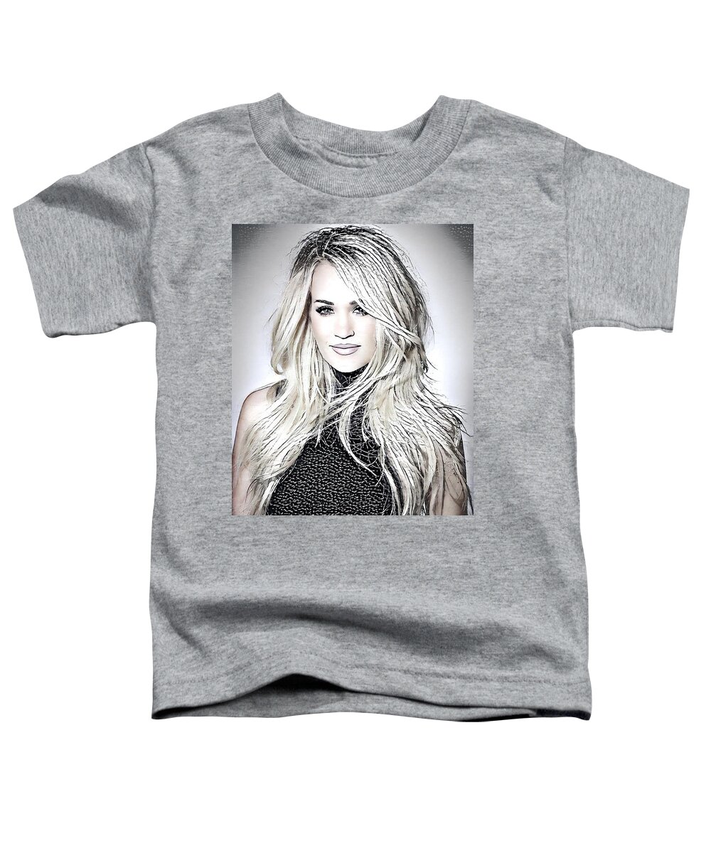 Carrie Underwood Toddler T-Shirt featuring the mixed media Carrie Underwood by Teresa Trotter