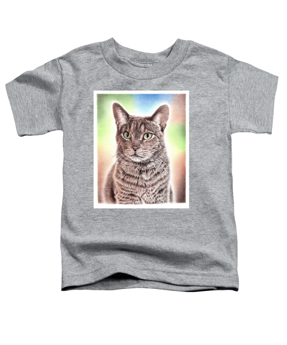 Cat Toddler T-Shirt featuring the drawing Cat by Casey 'Remrov' Vormer