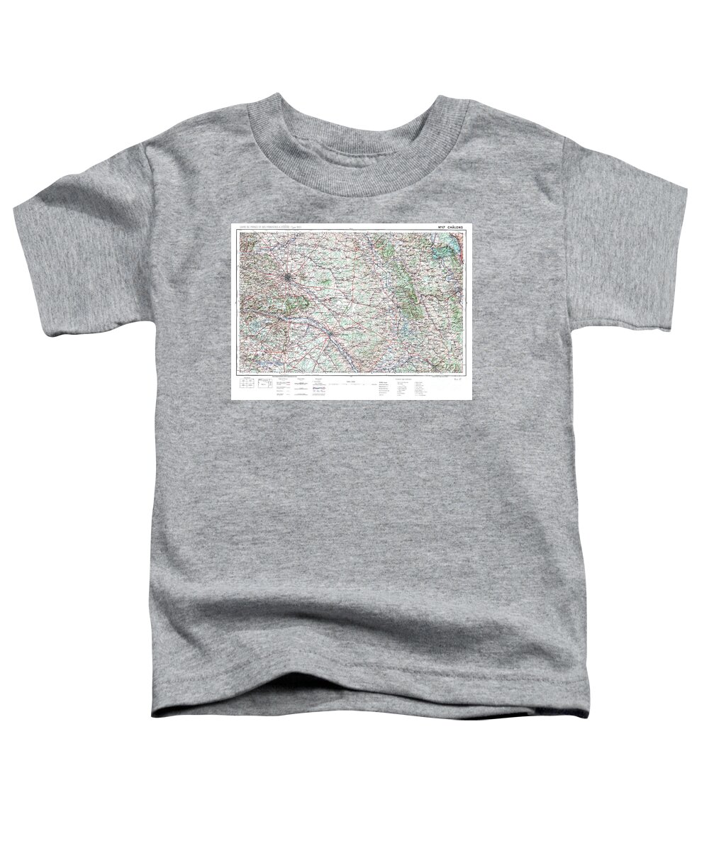 Color Toddler T-Shirt featuring the photograph Chalons France 1912 Map by Pete Klinger