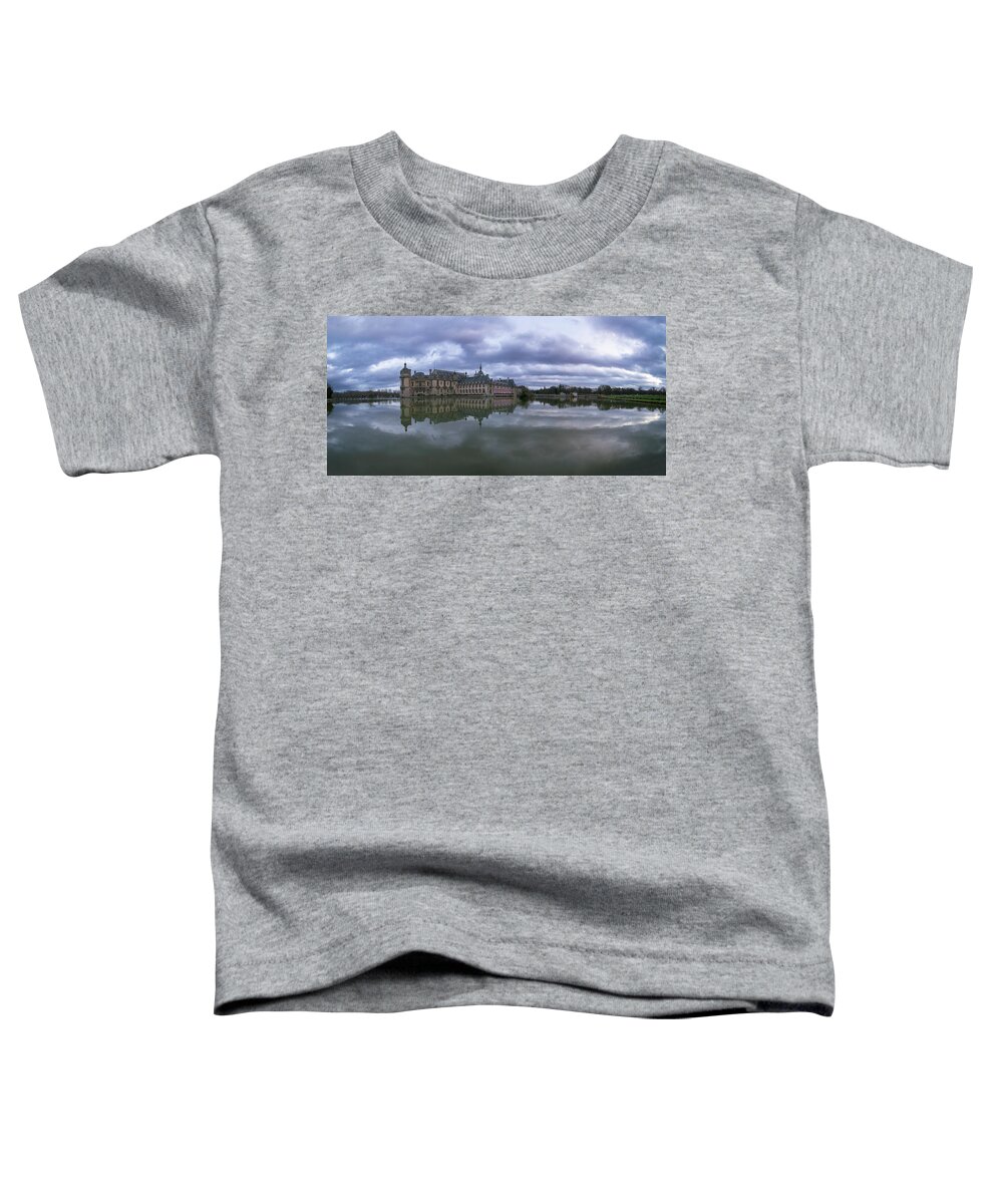 Ancient Toddler T-Shirt featuring the photograph Chantilly Castle at sunset by Jean-Luc Farges