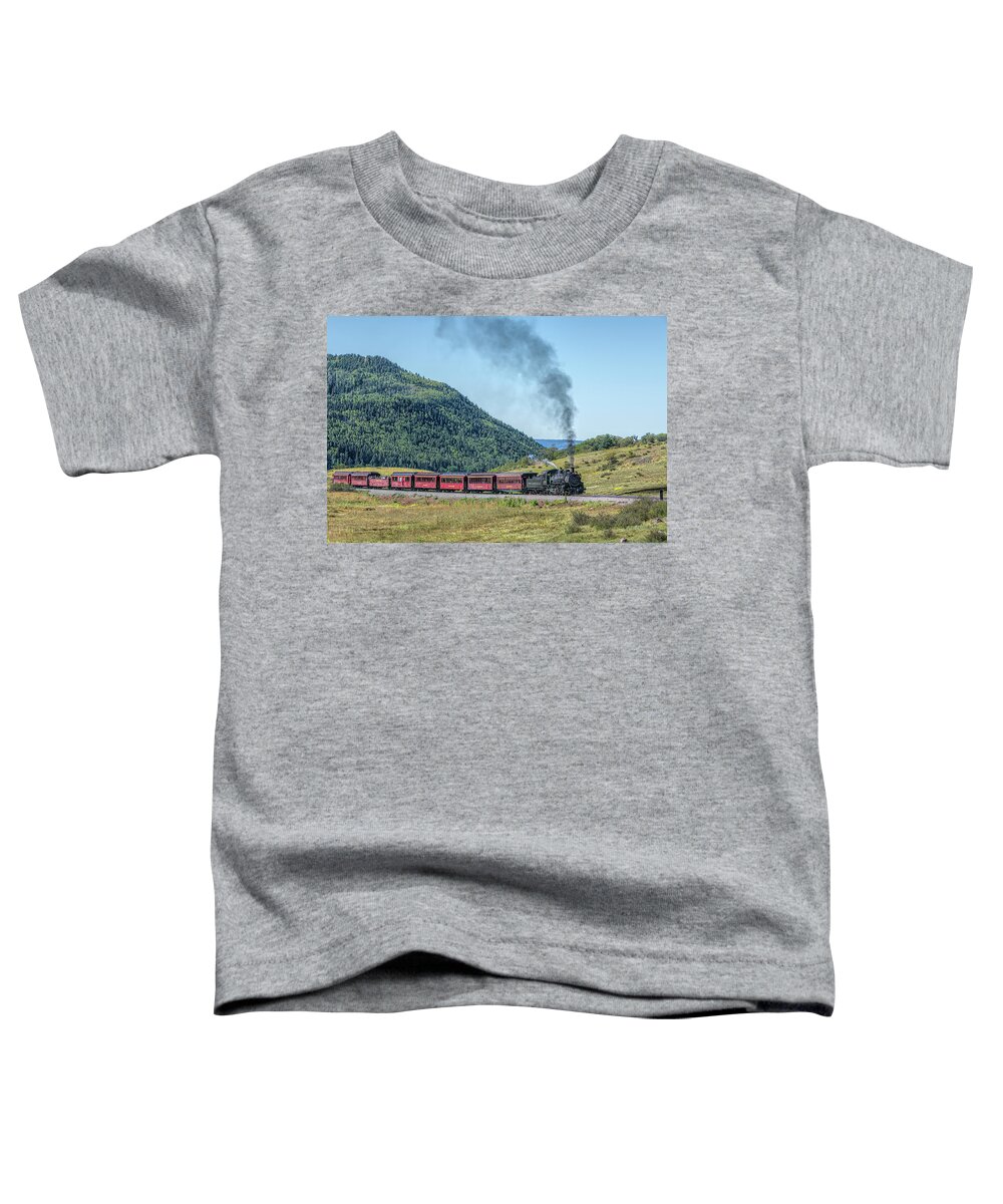 Chama Toddler T-Shirt featuring the photograph Chasing the Cumbres and Toltec by Debra Martz