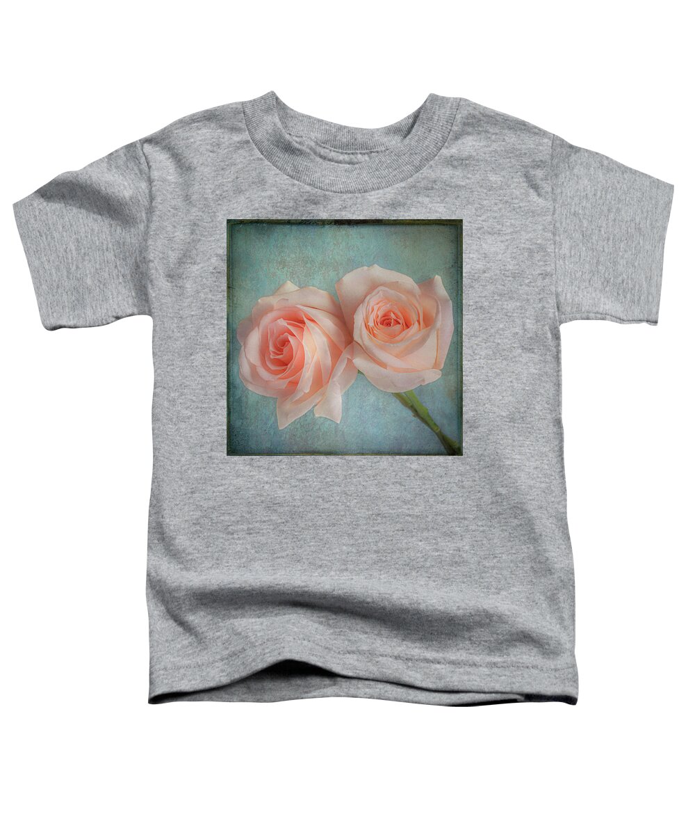 Roses Toddler T-Shirt featuring the mixed media Cheek to Cheek by AS MemoriesLiveOn