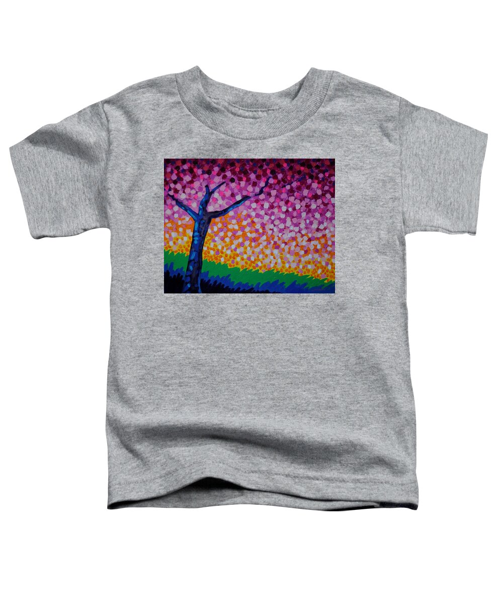 Purple Toddler T-Shirt featuring the painting Cherry Blossom Tree by John Nolan