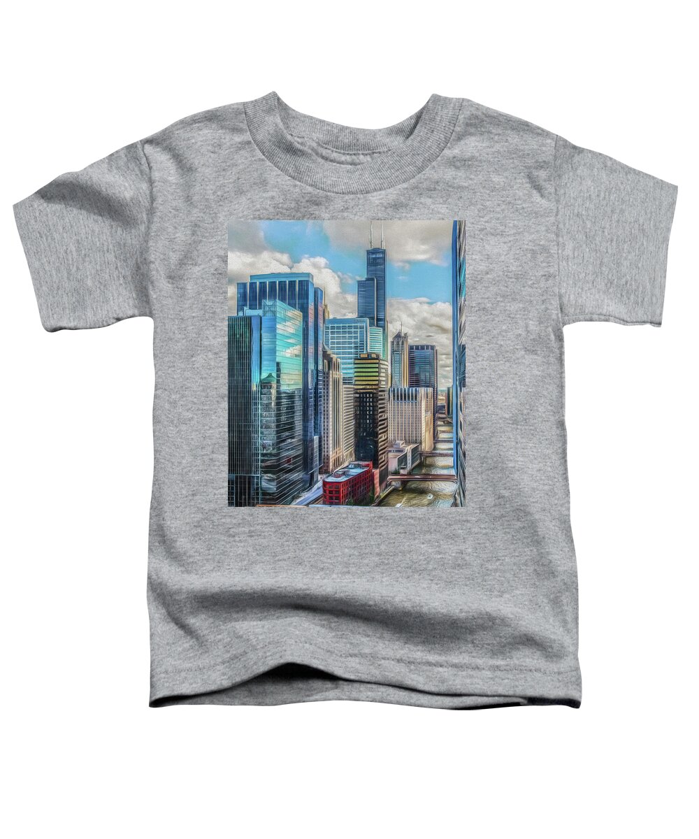 Architecture Toddler T-Shirt featuring the photograph Chicago Skyline by Kevin Lane