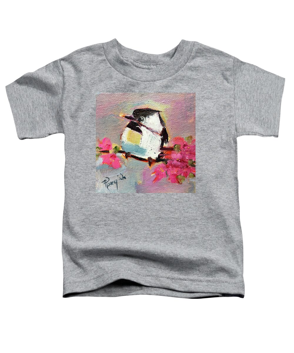 Chickadee Toddler T-Shirt featuring the painting Chickadee 5 by Roxy Rich