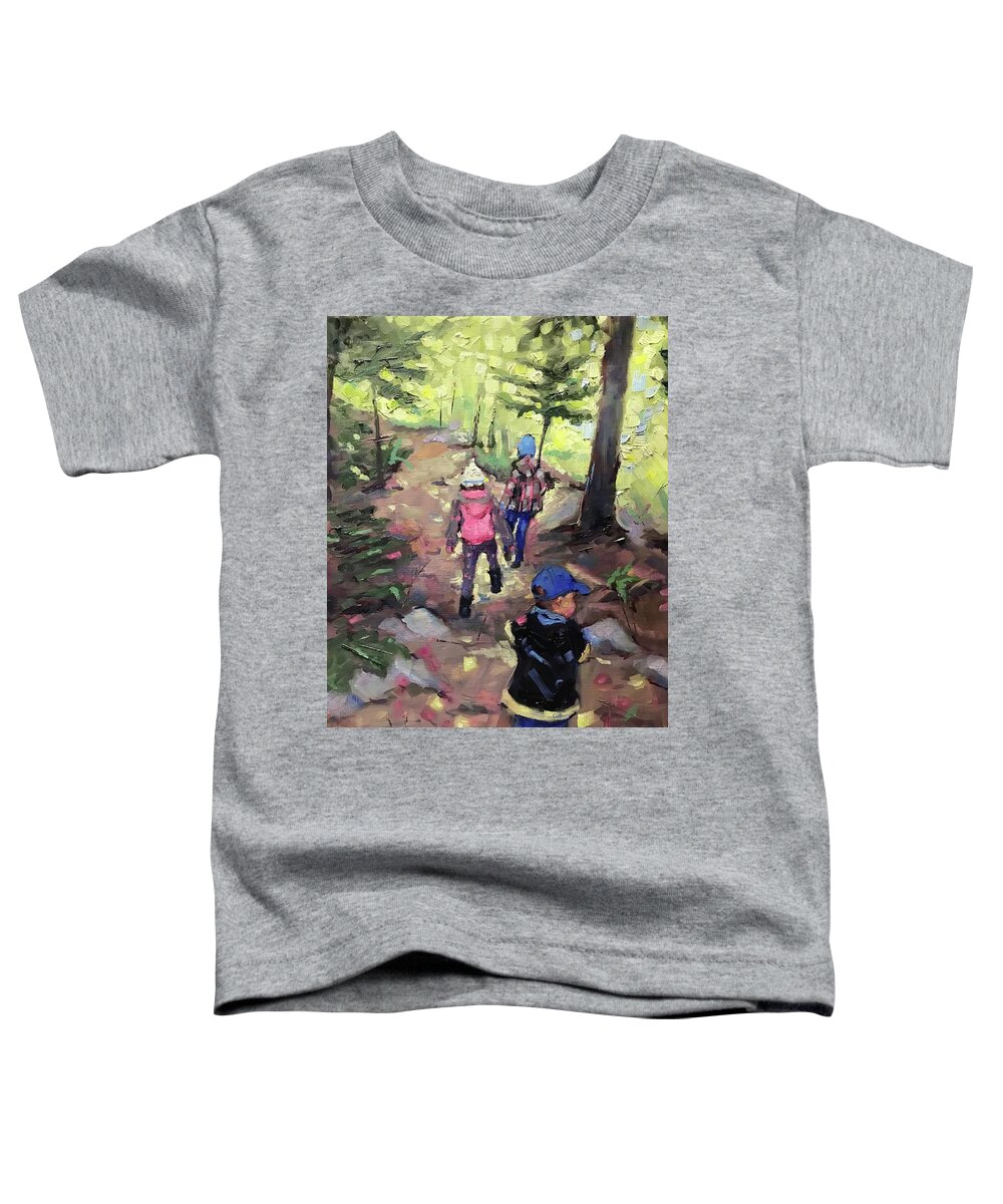 Children Toddler T-Shirt featuring the painting Autumn Treasures by Ashlee Trcka