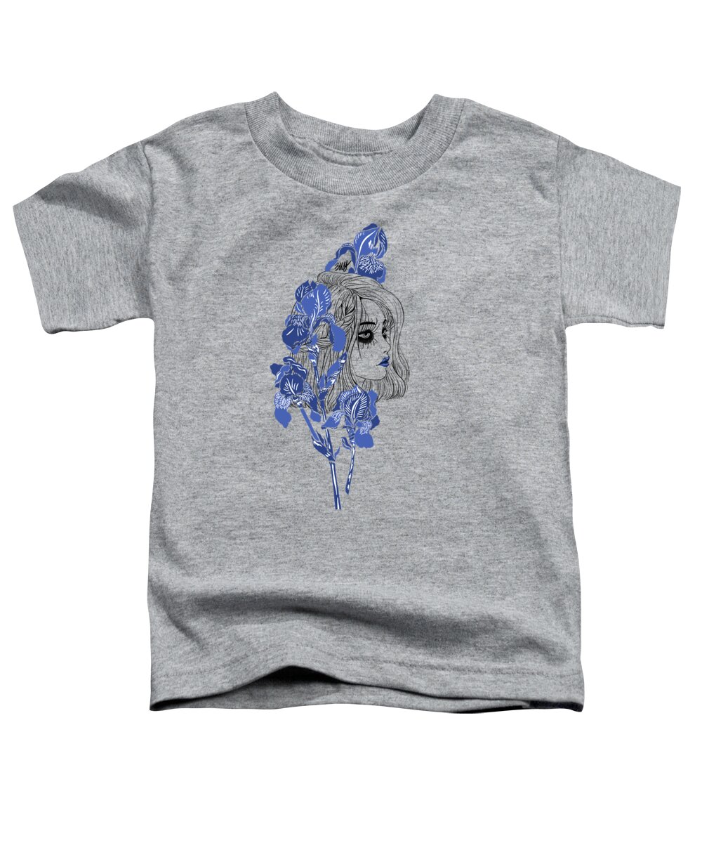 Digital Art Toddler T-Shirt featuring the digital art China girl by Elly Provolo