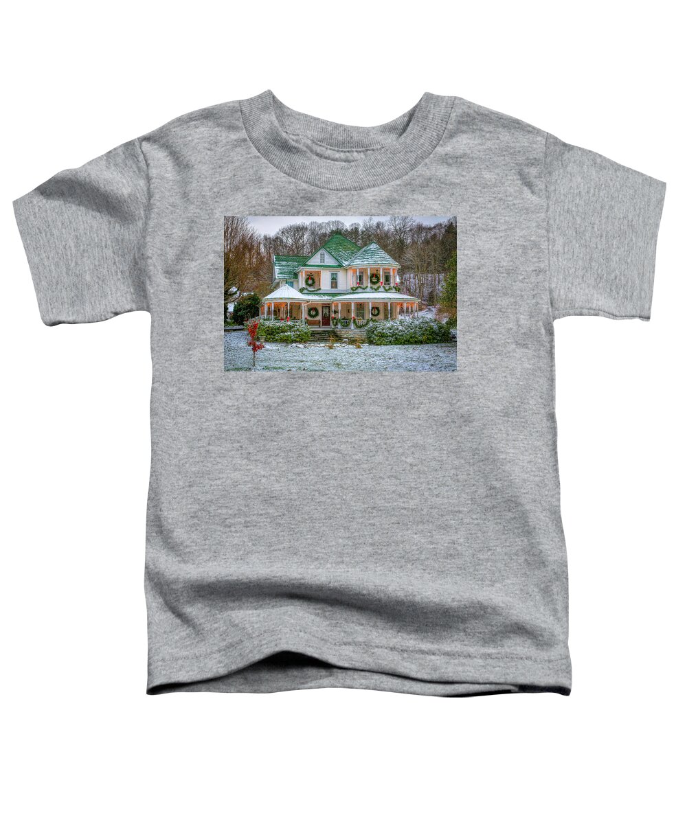 Christmas Toddler T-Shirt featuring the photograph Christmas House by Dale R Carlson